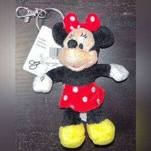 Disney Minnie Mouse Keychain with Red and Yellow Accents